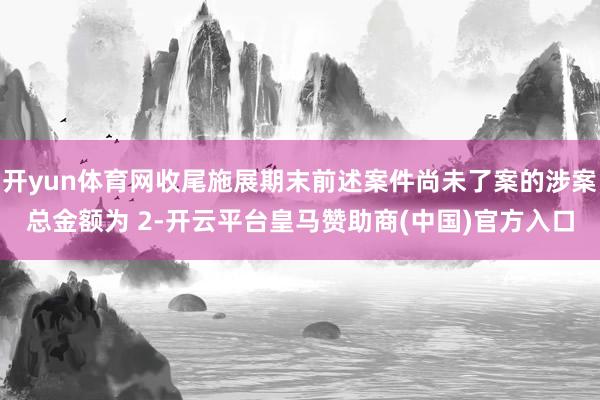 开yun体育网收尾施展期末前述案件尚未了案的涉案总金额为 2-开云平台皇马赞助商(中国)官方入口