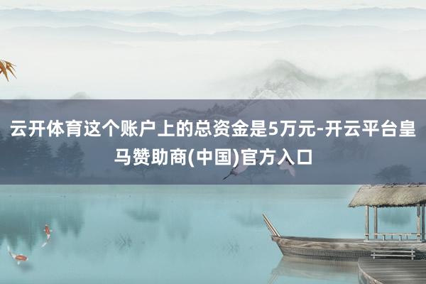 云开体育这个账户上的总资金是5万元-开云平台皇马赞助商(中国)官方入口