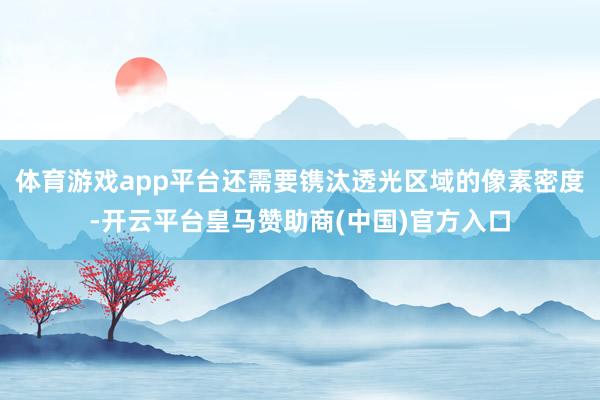 体育游戏app平台还需要镌汰透光区域的像素密度-开云平台皇马赞助商(中国)官方入口