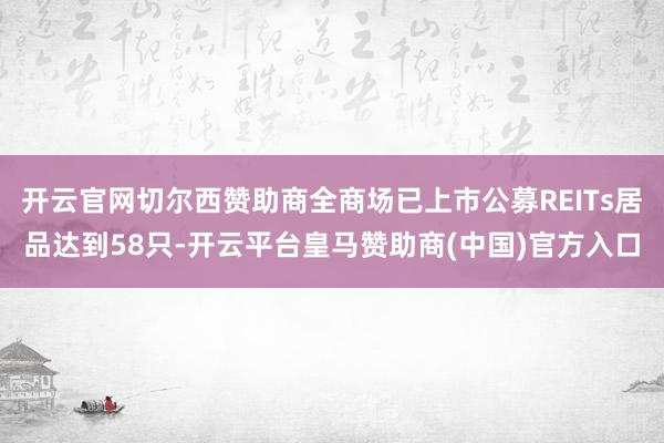 开云官网切尔西赞助商全商场已上市公募REITs居品达到58只-开云平台皇马赞助商(中国)官方入口